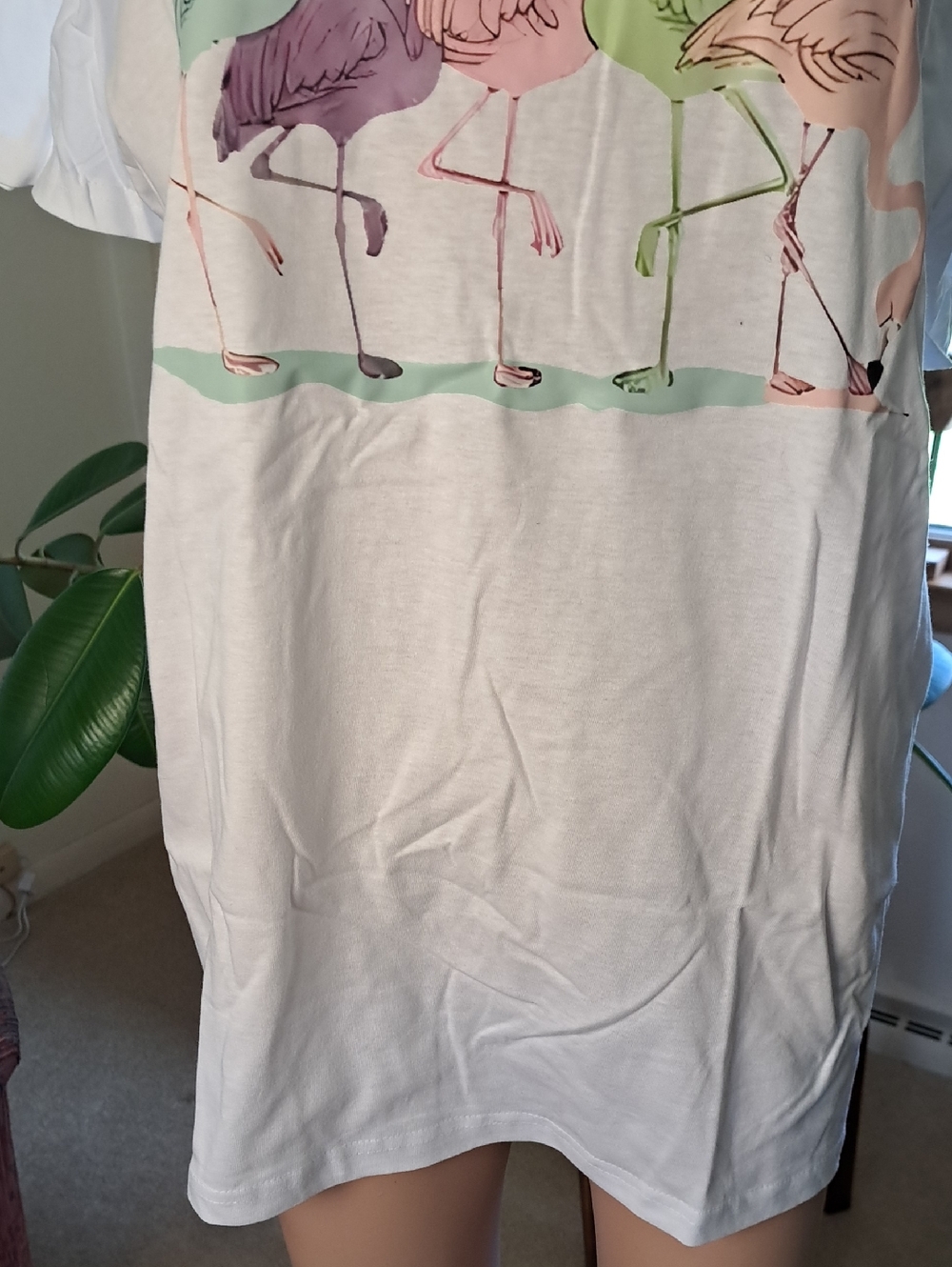 Girls' White Flamingo Graphic Tee Top - Picture 3 of 6